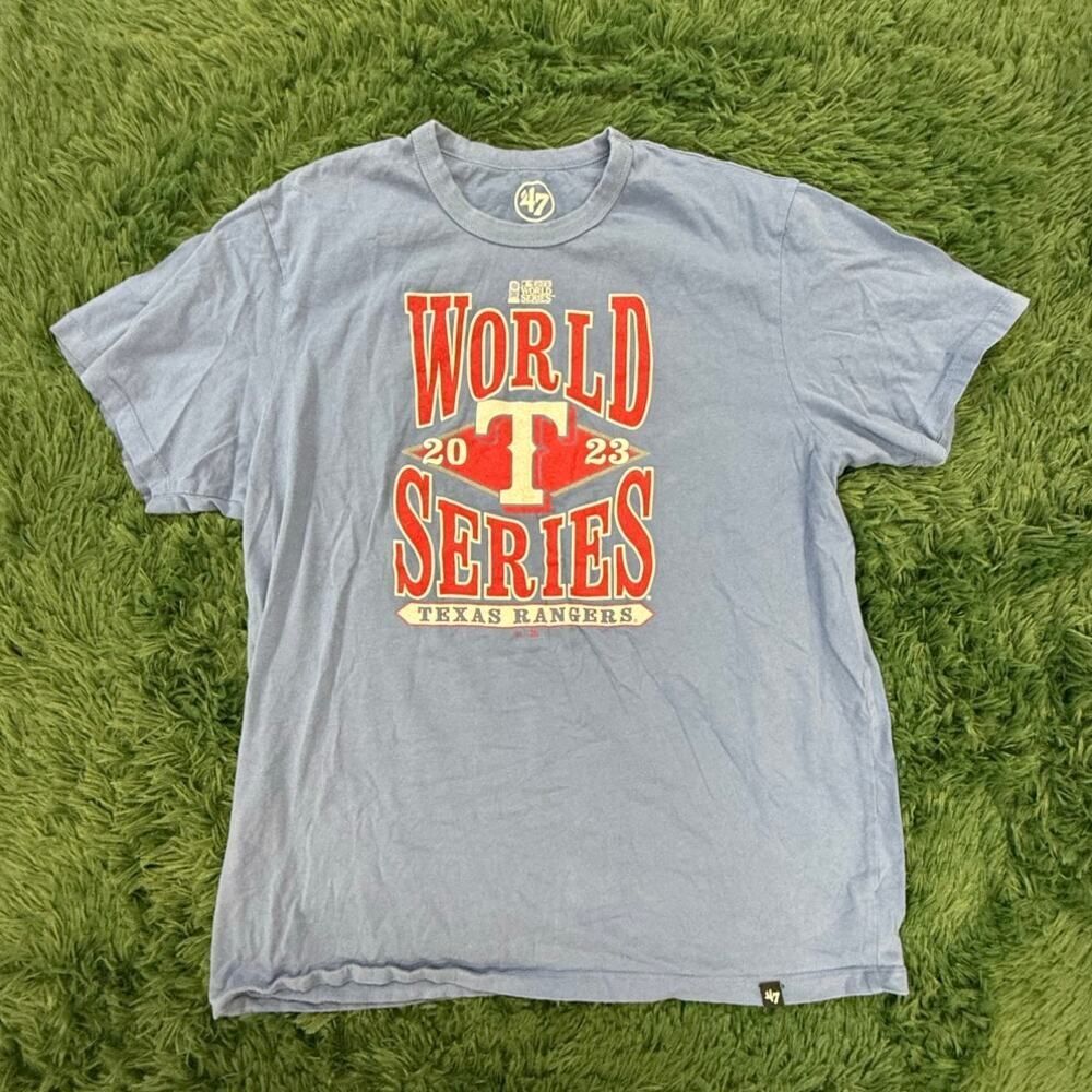 2023 Texas Rangers World Series Large Baby Blue T-Shirt